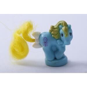 Petite Ponies, Ponytail Ponies, Mirror, Little Blue Toy Figurine with Yellow